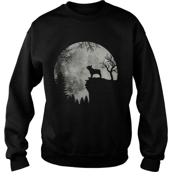 Tops - Shadow Of The French Bulldog Howling In The Moon Sweatshirt